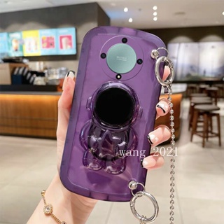 Ready Stock Hot Selling Phone Case เคส Honor X9a 5G New Color Transparent Astronaut Invisible Phone Holder Casing Lens Protection Soft Case with Crossbody Strap Lanyard เคสโทรศัพท
