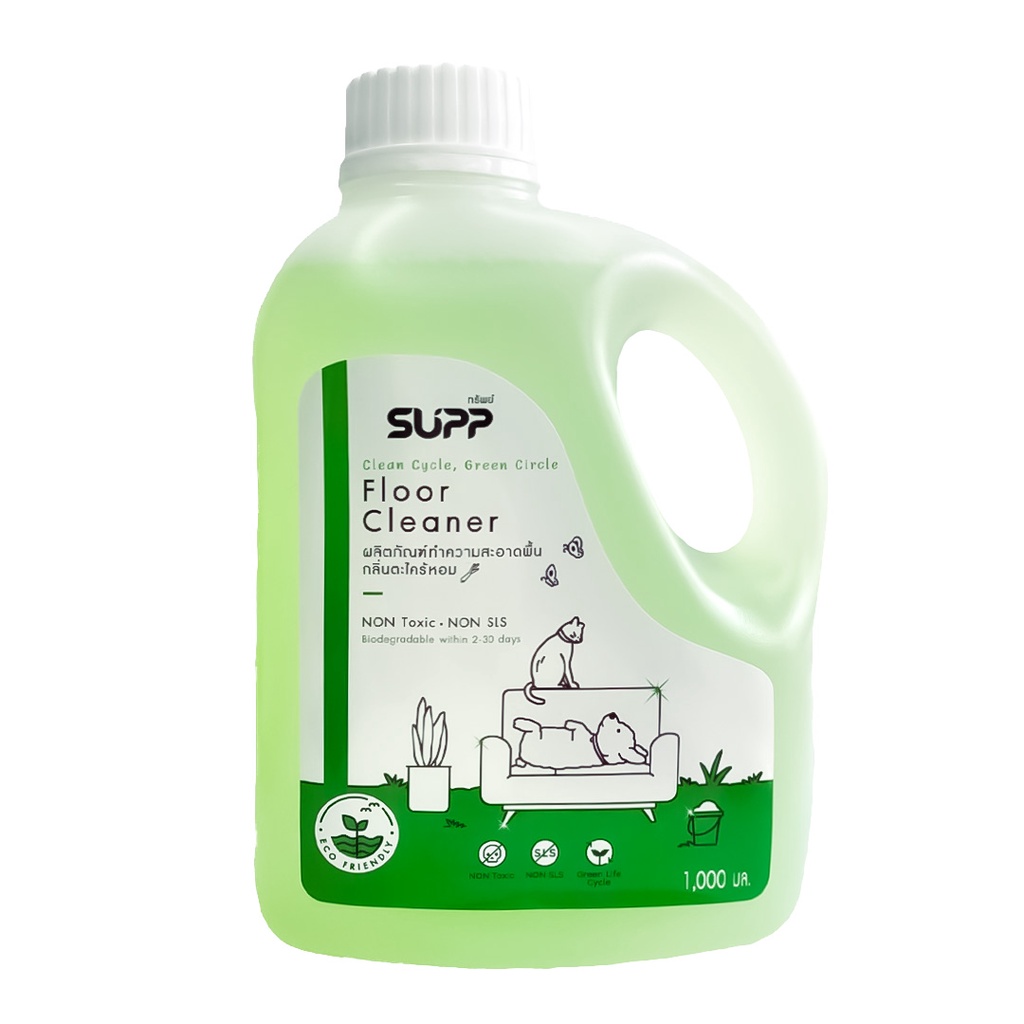 ภาพสินค้าSUPP น้ำยาถูพื้น กลิ่นตะไคร้หอม เก็บฝุ่นดี แห้งไว ปลอดภัยต่อเด็กและสัตว์เลี้ยง ขนาด 1 L. จากร้าน suppcleaning บน Shopee ภาพที่ 1