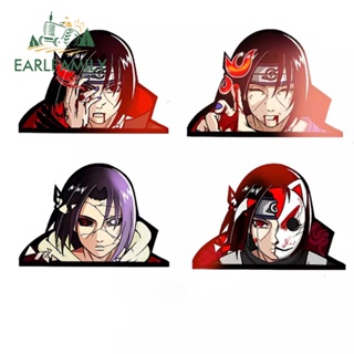 Earlfamily สติกเกอร์กราฟิก ลายการ์ตูนอนิเมะ Uchiha Itachi Ninja 13 ซม. สําหรับติดตกแต่งประตูรถยนต์ หน้าต่าง