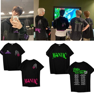 KPOP StrayKids Manice Concert Same T-shirt Men Women Plus Size Print Round Neck Short-sleeved Top 2022 New Korean S_11