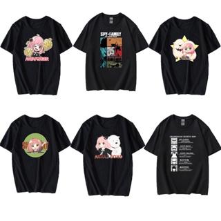 Anime Spy X Family T Shirt  Anya Forger Loid Yor Forger Cosplay Costume Men Women Summer Short Sleeve Black Tee Top_05