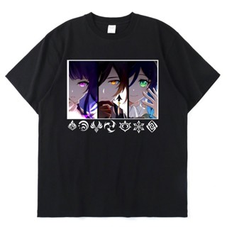 Game Genshin Impact T Shirt Venti Zhongli Raiden Shogun Graphic Anime T-shirts Aesthetic Men Summer Harajuku Casual_05