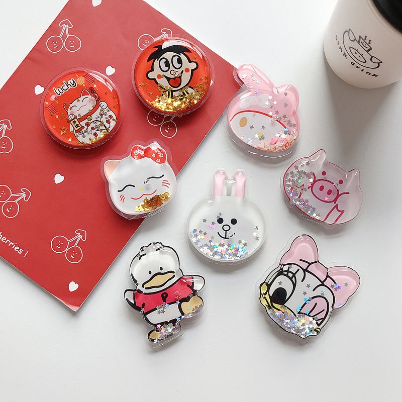 พร้อมส่ง-น่ารัก-ปีใหม่-การ์ตูนเป็ด-ถุงลมนิรภัย-ป๊อปซ็อกเก็ต-ที่วางโทรศัพท์-ปรับได้-แหวนยึดโทรศัพท์มือถือ