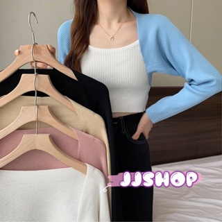 ราคาและรีวิวJJ Shop​💜​พร้อมส่ง เสื้อคลุมไหมพรมครึ่งตัว ใส่สบายมาก ผ้าร่องน่ารัก "23150"