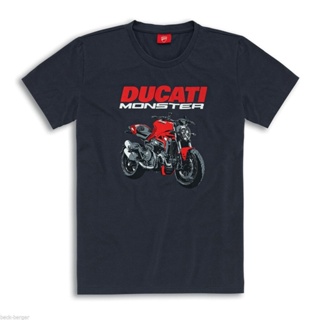 ราคาต่ำสุด!!เสื้อยืด ผ้าฝ้าย พิมพ์ลายกราฟฟิค Ducati Art Monster 821 1200 สีเทา สําหรับผู้ชาย KJL1 S-3XL