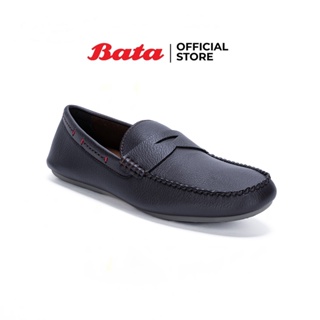 Bata บาจา รองเท้าคัทชู โลฟเฟอร์ แบบสวม ใส่ง่าย ลำลอง แฟชั่น สวมใส่สบาย  สำหรับผู้ชาย รุ่น Frame สีดำ 8414119