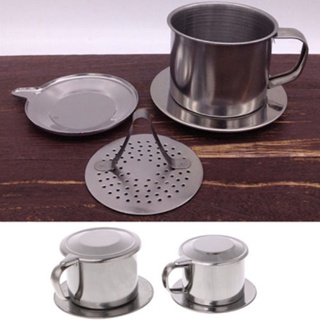 【AG】1 Set Coffee Dripper Set Convenient Handle Stainless Steel Vietnamese Coffee Filters for Coffee Shop