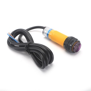 M18 10ซม.การตรวจจับ NPN NC E3F-DS10C2 Diffuse Reflective กระบอกเครื่องขยายเสียง Photoelectric Sensor