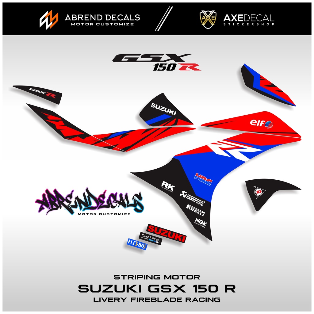 สติกเกอร์-gsx-150r-fireblade-racing-suzuki-gsx-r-สําหรับติดตกแต่งรถจักรยานยนต์