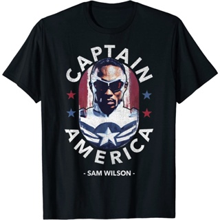 เสื้อยืดผ้าฝ้ายพิมพ์ลายแฟชั่น เสื้อยืดแขนสั้น พิมพ์ลาย Marvel Falcon Winter Soldier Sam Wilson Captain America แฟชั_11