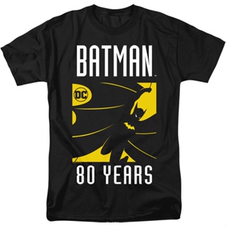 80 Years Batman T-Shirt เสื้อยืดแขนสั้น เสื้อแฟชั่นผญ เสื้อยืดสีขาวผู้หญิง