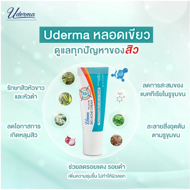 uderma-bio-scar-care-gel-acne-cream-advanced-calming-cream-ลบแผลเป็น-หลุมสิว-รอยสิว-รอยดำ-รอยแดง-ผิวเรียบเนียน