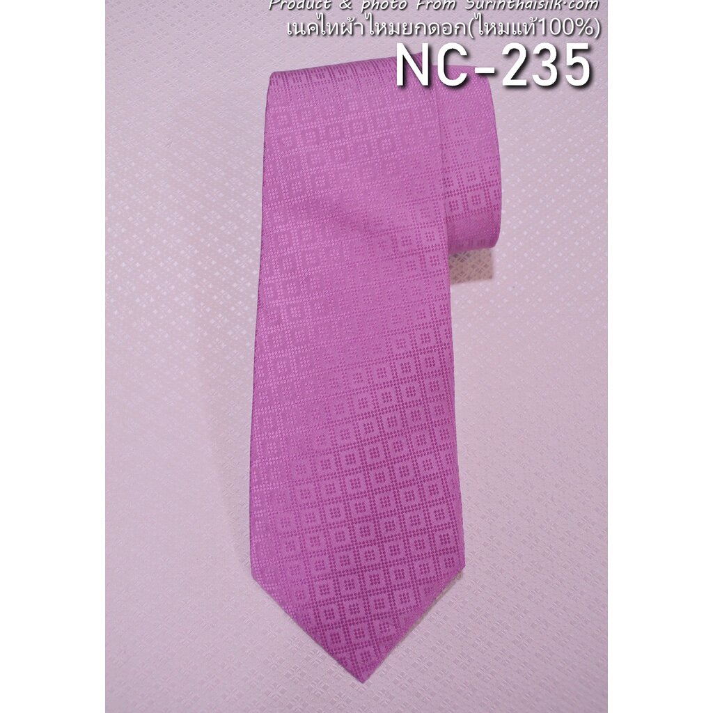 เน็คไทล์ผ้าไหมยกดอก-สีชมพู-รหัส-nc-235