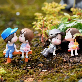 【AG】3Pcs/Set Miniature Doll Cute Handmade PVC Home Doll Figurine for Garden