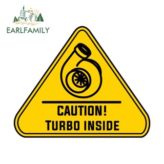 Earlfamily สติกเกอร์ Turbo InsideLuggage กันน้ํา สําหรับติดตกแต่งรถยนต์ รถจักรยานยนต์ 13 ซม.