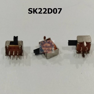 สวิทช์ เลื่อน Slide switch Toggle switch 6 ขา ขนาด 6.9x8.6mm #สวิทช์เลื่อน(6ขา,SK22D07) (1 ตัว)