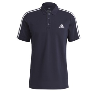 adidas ไลฟ์สไตล์ เสื้อโปโล AEROREADY Essentials Piqué Embroidered Small Logo 3-Stripes ผู้ชาย สีน้ำเงิน GK9100