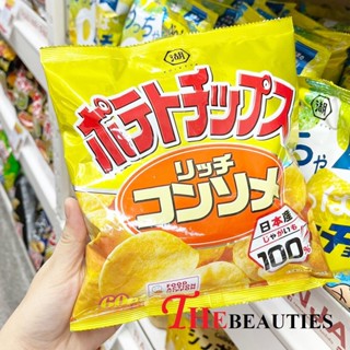 🔥🔥🔥  ️️  KOIKEYA POTATO Rich Consome 60 G.  ขนมมันฝรั่งอบกรอบรสคอนซอมเม่ แผ่นเรียบ ปรุงรสด้วยซุปกระดูกเครี่ยวเข้มข้น