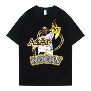 เสื้อยืดสีขาว Asap Rocky Rap Tshirt Mens ฮิปฮอปเสื้อยืดคุณภาพสูงผู้ชายผู้หญิงแฟชั่นเสื้อยืดแขนสั้นขนาดใหญ่ขนาดใหญ่ข_03