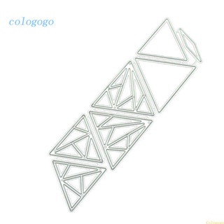 Colo แผ่นแม่แบบโลหะ ตัดลายสามเหลี่ยม DIY สําหรับตกแต่งสมุด กระดาษ การ์ด
