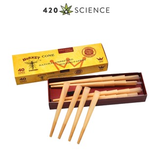 Hornet กระดาษโรลพันสำเร็จ 40 ชิ้น Organic Pre-Rolled Cone ขนาด 110mm