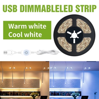 แถบไฟ Led หรี่แสงได้ 5 เมตร SMD2835 5V กันน้ํา สีขาว สําหรับตกแต่งห้องนอน ห้องครัว ตู้ทีวี USB