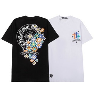 【hot tshirts】Chrome Hearts เสื้อยืดคอกลมผ้าฝ้ายแท้ทรงสลิมสำหรับคู่รักสุดหล่อ2022