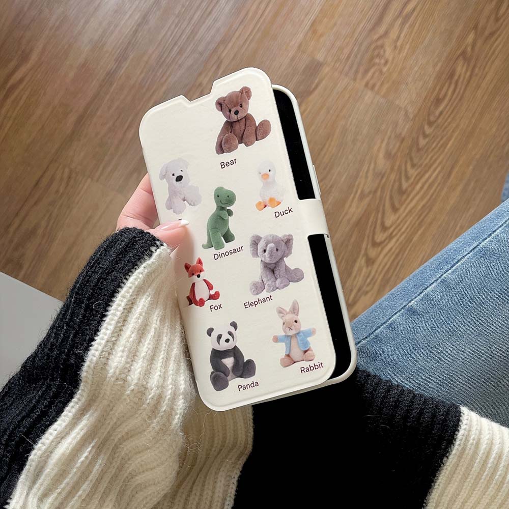 เคสโทรศัพท์มือถือหนัง-pu-แบบฝาพับ-ลายตุ๊กตาหมีน่ารัก-สําหรับ-iphone-12promax-14promax-11-11promax-12-12pro-13-13pro-13promax-14-14pro-14plus