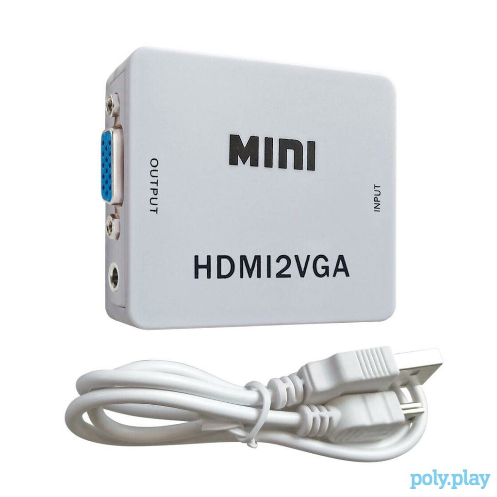 ตัวแปลง Hdmi เป็น VGA MINI Hdmi2VGA 1080p พร้อมเสียง | Shopee Thailand