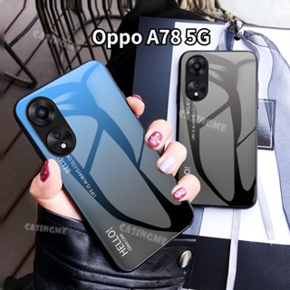 เคสโทรศัพท์มือถือกระจกนิรภัย กันกระแทก ไล่โทนสี สําหรับ Oppo A78 5G 2023 A78 5G A58 A57 4G 5G