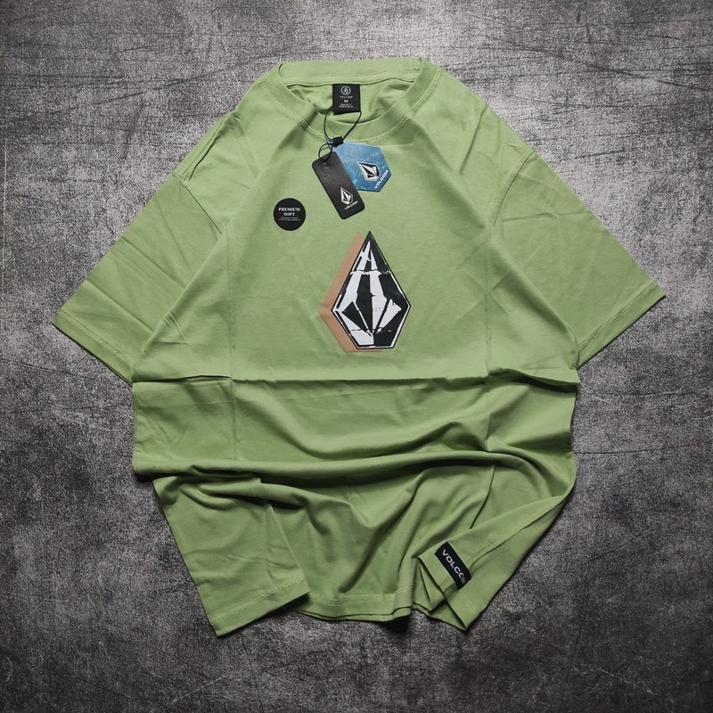 เสื้อยืดแบรนด์เนม-hijau-green-volcom-volcom-สีเขียว