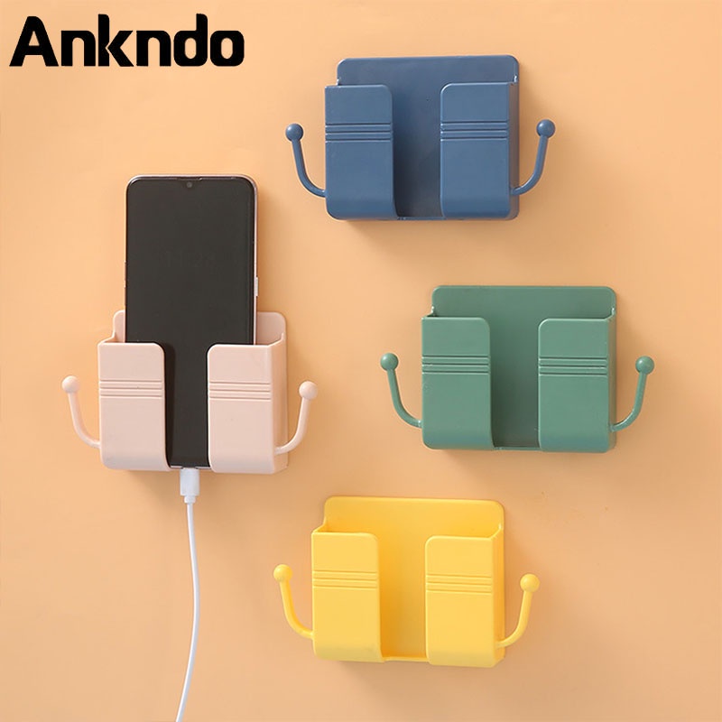 ankndo-กล่องออแกไนเซอร์ติดผนังสําหรับเก็บรีโมทโทรศัพท์มือถือ