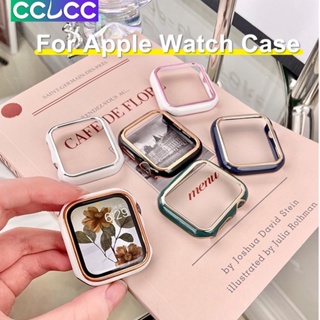 Cclcc เคสนาฬิกาข้อมือ PC แบบแข็ง สองสี สําหรับ Apple Watch Series 8 745 มม. 41 มม. 6 SE 5 4 3 2 SE iWatch 38 มม. 42 มม. 40 มม. 44 มม. 41 มม. 45 มม.