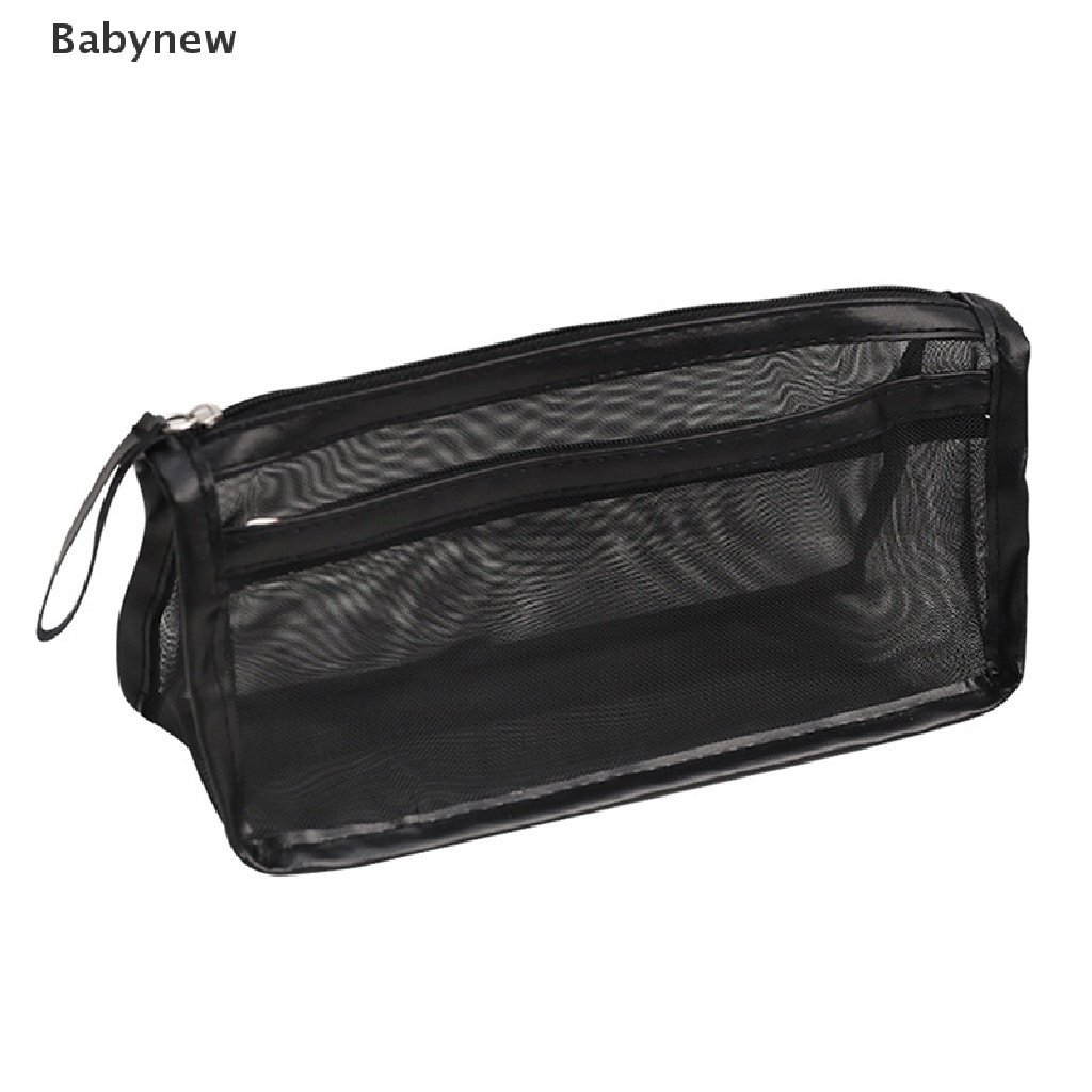 lt-babynew-gt-กระเป๋าดินสอ-แบบใส-สองชั้น-มีซิป-กระเป๋าเครื่องเขียน-ลดราคา