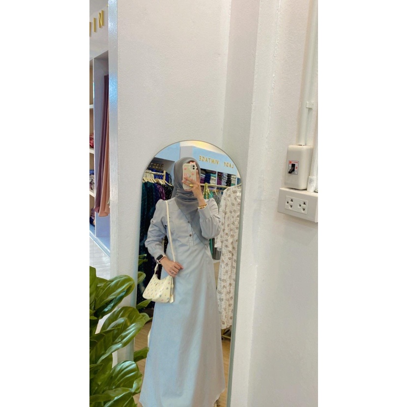 ameeta-abaya-เดรสมุสลิมทรงอาบาย่ากระเป๋าข้าง-ผ้าคอตตอน-อบาย่า-เดรสยาว-เดรสมุสลิม