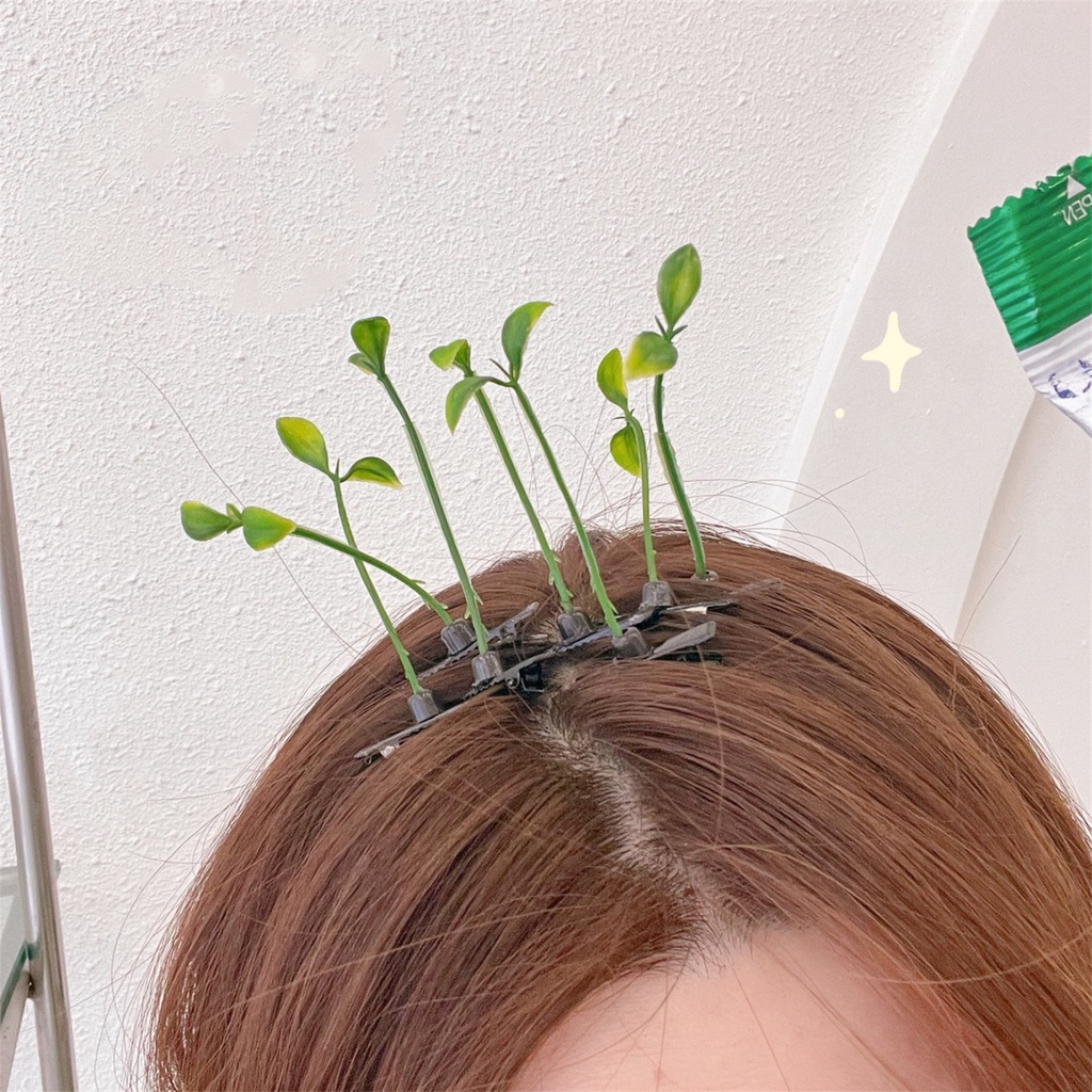 ag-hair-clip-funny-snap-on-decorative-attractive-wear-resistant-hair-decoration-gifts-kids-girls-women-bean-sprout-hairpin-barrette-for-daily-wear