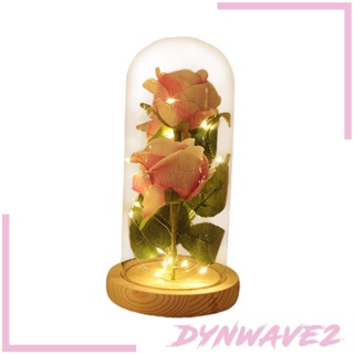 [Dynwave2] โคมไฟ LED รูปดอกกุหลาบประดิษฐ์ สําหรับตกแต่งโต๊ะ ห้องนอน
