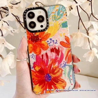 Casetify เคสโทรศัพท์มือถือแบบนิ่ม TPU กันกระแทก ลายภาพวาดสีน้ํามัน รูปดอกไม้ สําหรับ IPhone 14 13 12 11 Pro MAX XR X XS MAX 8 Plus 7 Plus