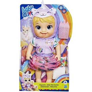 Baby Alive Tinycorns Doll, Panda Unicorn, Accessories, Drinks, Wets, Blonde Hair Toy Doll Playset, 4 Pieces Included E9423 Baby Alive Tinycorns ชุดของเล่นตุ๊กตาแพนด้ายูนิคอร์น เครื่องดื่มเปียก ผมบลอนด์ 4 ชิ้น E9423