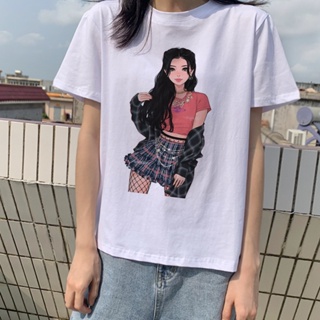 Blackpink  Jisoo T-shirt Women Tees Summer  Plus Size  Print Suit Tops Fashion No Brand T Shirts_05
