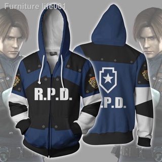 ❈แฟชั่น 3D Unisex Resident Evil Leon สก็อตเคนเนดีเสื้อแจ็คเก็ตพิมพ์