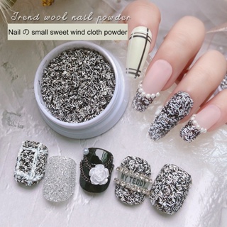 【AG】1 Box Nail Woolen Powder Glitter DIY Crafts And White Dust Rubbing