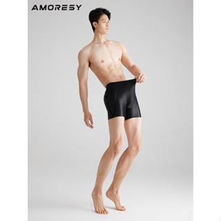 Amoresy Poseidon Series ผู้ชาย สามจุด สกินนี่ ไฮไลท์ ผ้าเรยอน กีฬา กางเกงขาสั้น แวววาว ระบายอากาศ วิ่ง