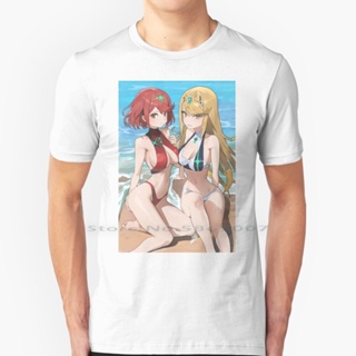 [S-5XL]Pyra &amp; Mythra-18 T Shirt 100% Cotton Pyra Homura Mythra Hikari Xc2 Lewd Sexy Boobs Oppai Pantsu Anime Girls _57