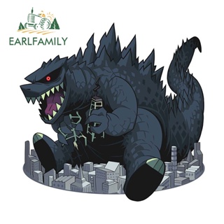 Earlfamily สติกเกอร์ ลายการ์ตูน Godzilla กันน้ํา สําหรับติดตกแต่งรถยนต์ หมวกกันน็อค ขนาด 13 ซม. x 12.6 ซม.