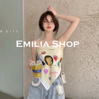 EMILIA SHOP เสื้อ เสื้อแขนกุด ครอปแขนกุด เซ็กซี่ สไตล์เกาหลี A20K02O