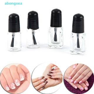 Abongsea ขวดแก้วเปล่า พร้อมฝาปิด สีดํา ขนาด 2 มล. 3 มล. สําหรับใส่ยาทาเล็บ