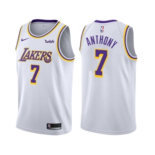 Los Angeles Lakers แบบหนูเลย Edition #7 Carmelo Anthony โกลเด้นเสื้อแกว่ง