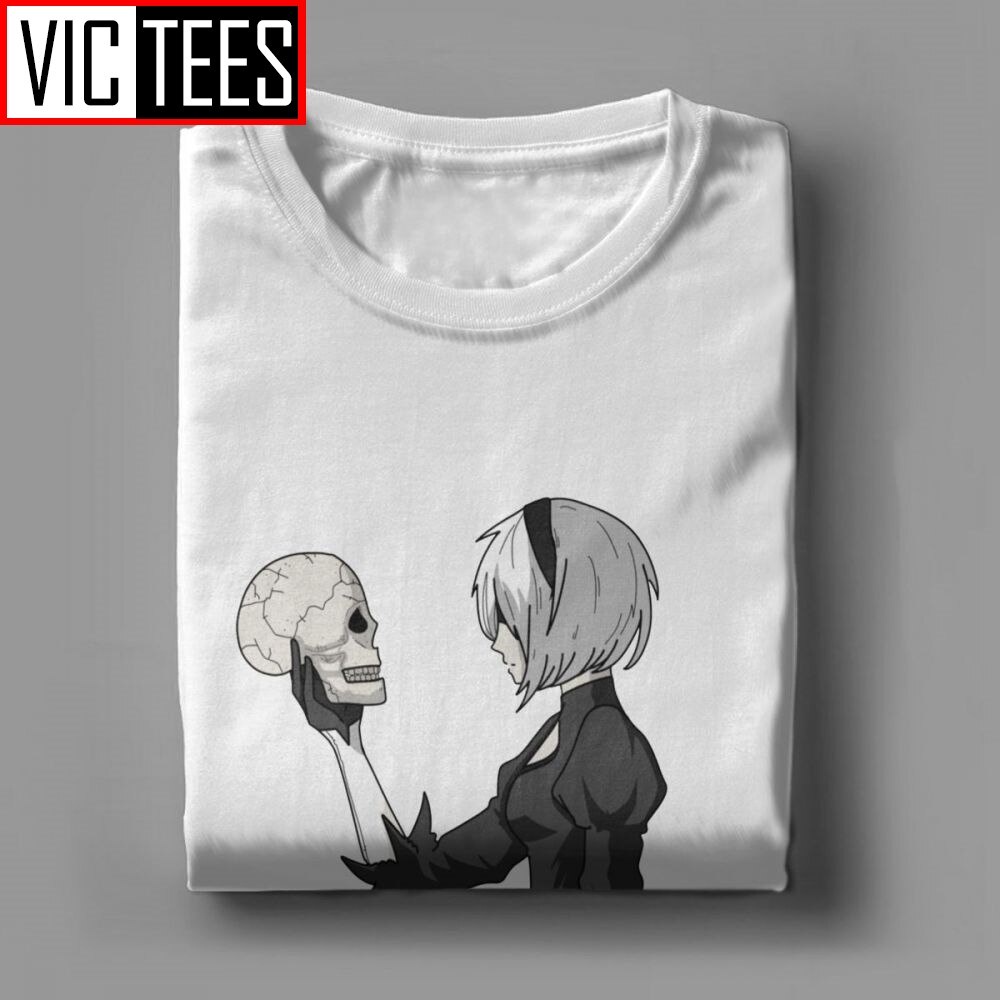 เสื้อยืดผู้ชาย-เสื้อยืด-nier-automata-2b-หรือไม่-2b-ผู้ชายเสื้อยืดตลกผ้าฝ้ายสั้นแขนสั้น-tees-o-คอพลัสขนาดท็อปส์ซู