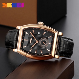 Skmei นาฬิกาข้อมือควอตซ์แฟชั่น สายหนัง กันน้ํา หรูหรา สไตล์นักธุรกิจ สําหรับบุรุษ